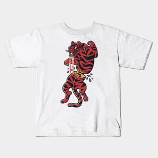 Maul Red Toothed Saber Traditional Tattoo Style by Tobe Fonseca Kids T-Shirt